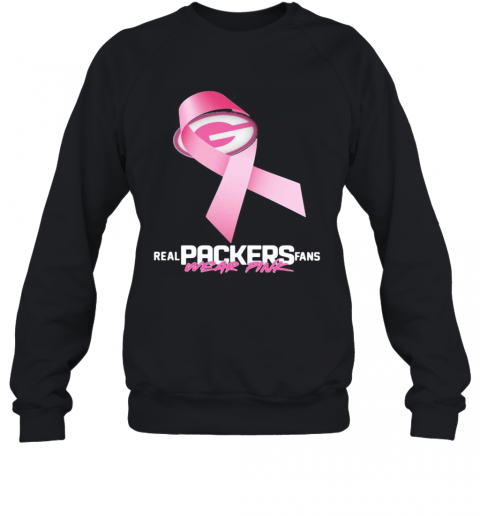 Real Packers Fans Wear Pink Logo Cancer Awareness T-Shirt Unisex Sweatshirt