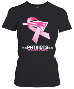 Real Patriots Fans Wear Pink Logo Cancer Awareness T-Shirt Classic Women's T-shirt