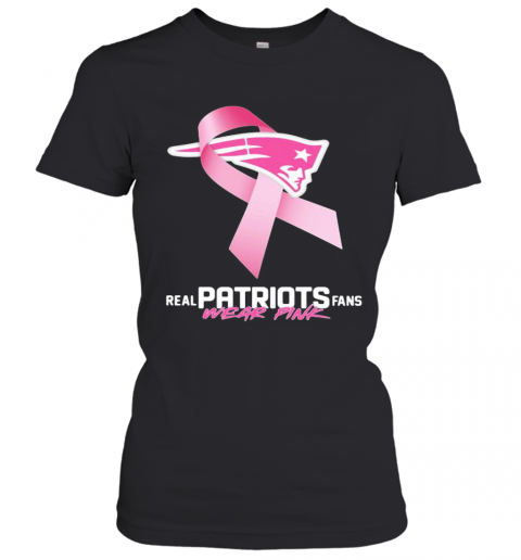 Real Patriots Fans Wear Pink Logo Cancer Awareness T-Shirt Classic Women's T-shirt