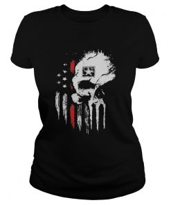 Red Army Skull American Flag Independence Day  Classic Ladies