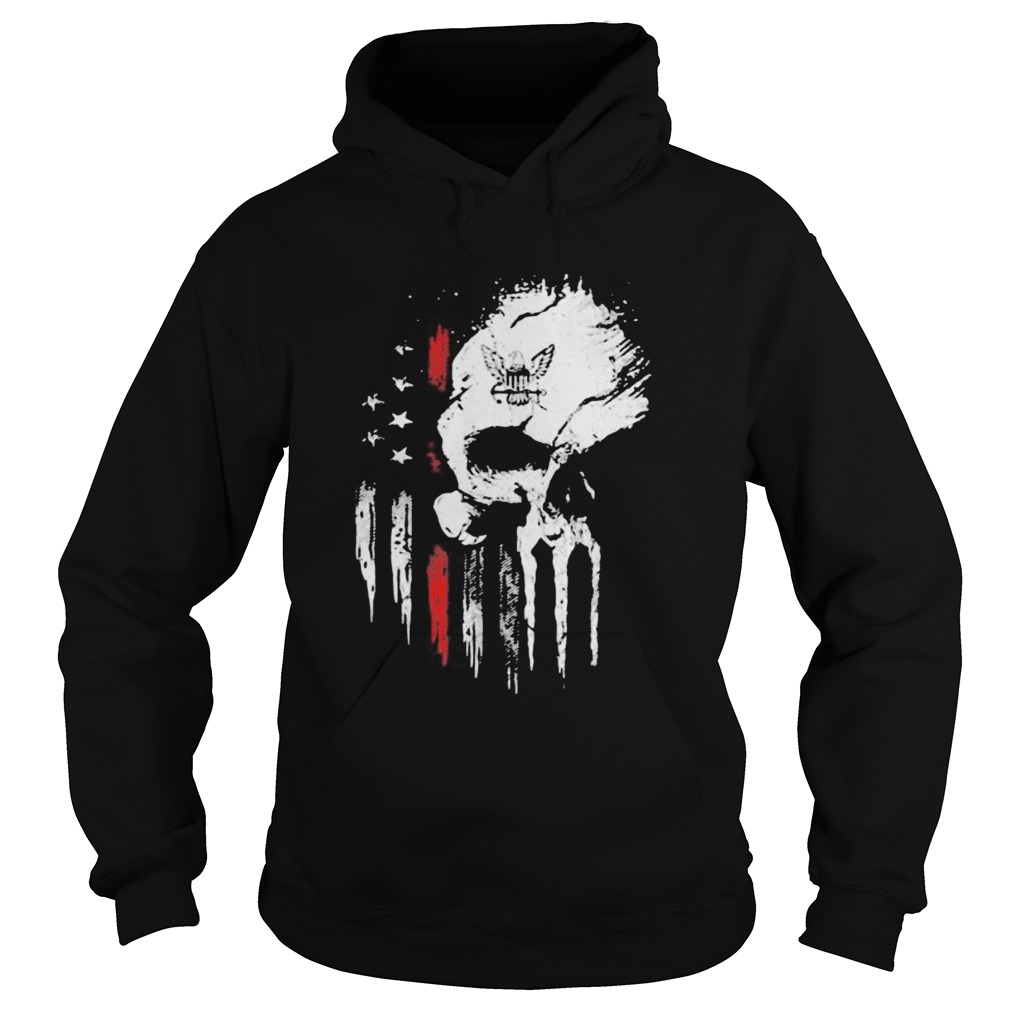 Red Navy Skull American Flag Independence Day Hoodie
