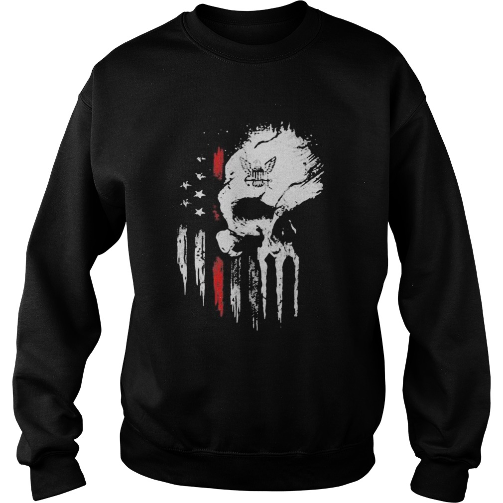 Red Navy Skull American Flag Independence Day Sweatshirt