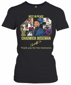 Rest In Peace 43 Rip Chadwick Boseman Thank You For The Memories Signature T-Shirt Classic Women's T-shirt