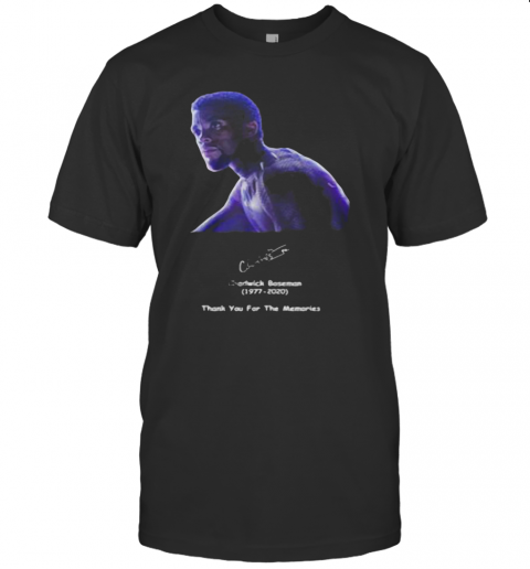 Rip Black Panther Chadwick Boseman 1977 2020 Thank You For The Memories Signature T-Shirt