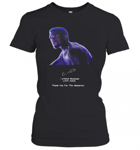 Rip Black Panther Chadwick Boseman 1977 2020 Thank You For The Memories Signature T-Shirt Classic Women's T-shirt