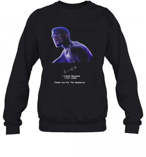 Rip Black Panther Chadwick Boseman 1977 2020 Thank You For The Memories Signature T-Shirt Unisex Sweatshirt