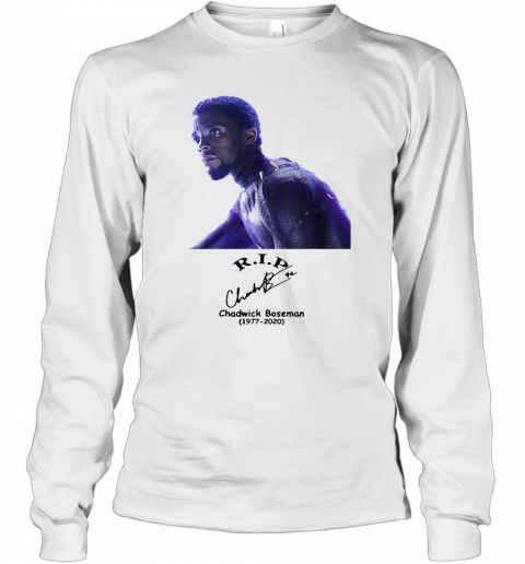 Rip Chadwick Boseman Black Panther 1977 2020 Signature T-Shirt Long Sleeved T-shirt 