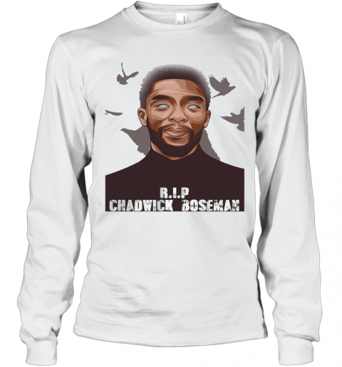 Rip Chadwick Boseman Black Panther Actor Art T-Shirt Long Sleeved T-shirt 