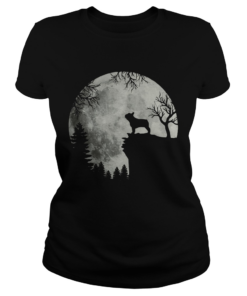 Shadow Of The French Bulldog Howling In The Moon  Classic Ladies