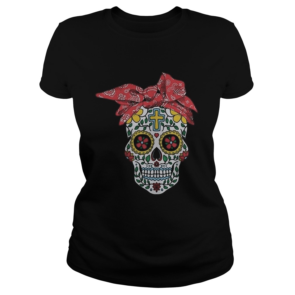 Skull Hippie Red Bow Classic Ladies