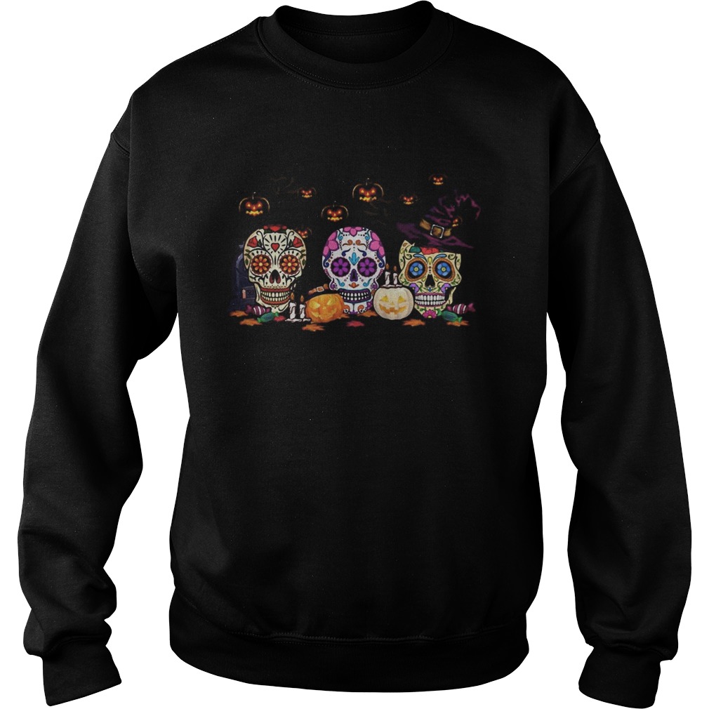 Skull Hippie Witch pumpkin witch halloween Sweatshirt
