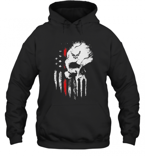 Skull Marine American Flag Independence Day T-Shirt Unisex Hoodie