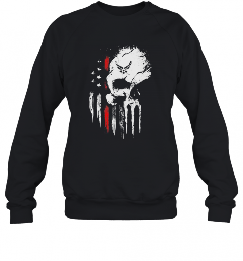 Skull Marine American Flag Independence Day T-Shirt Unisex Sweatshirt