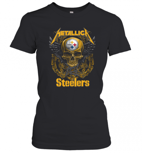 Skull Metallic Steelers Pittsburgh Halloween T-Shirt Classic Women's T-shirt