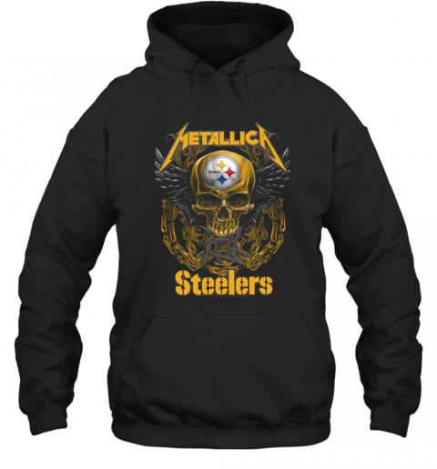 Skull Metallic Steelers Pittsburgh Halloween T-Shirt Unisex Hoodie