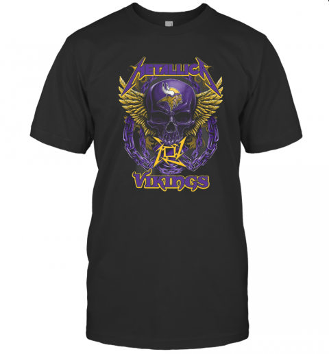 Skull Metallic Vikings Halloween T-Shirt