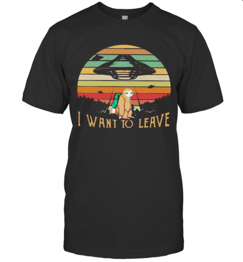 Sloth Mask I Want To Leave Vintage Retro T-Shirt