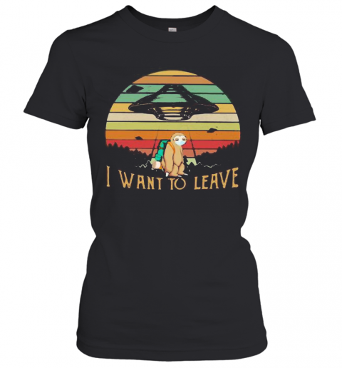 Sloth Mask I Want To Leave Vintage Retro T-Shirt Classic Women's T-shirt