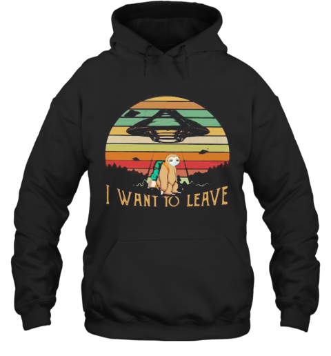 Sloth Mask I Want To Leave Vintage Retro T-Shirt Unisex Hoodie