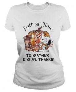 Snoopy fall is time to gather and give thanks pumpkin  Classic Ladies