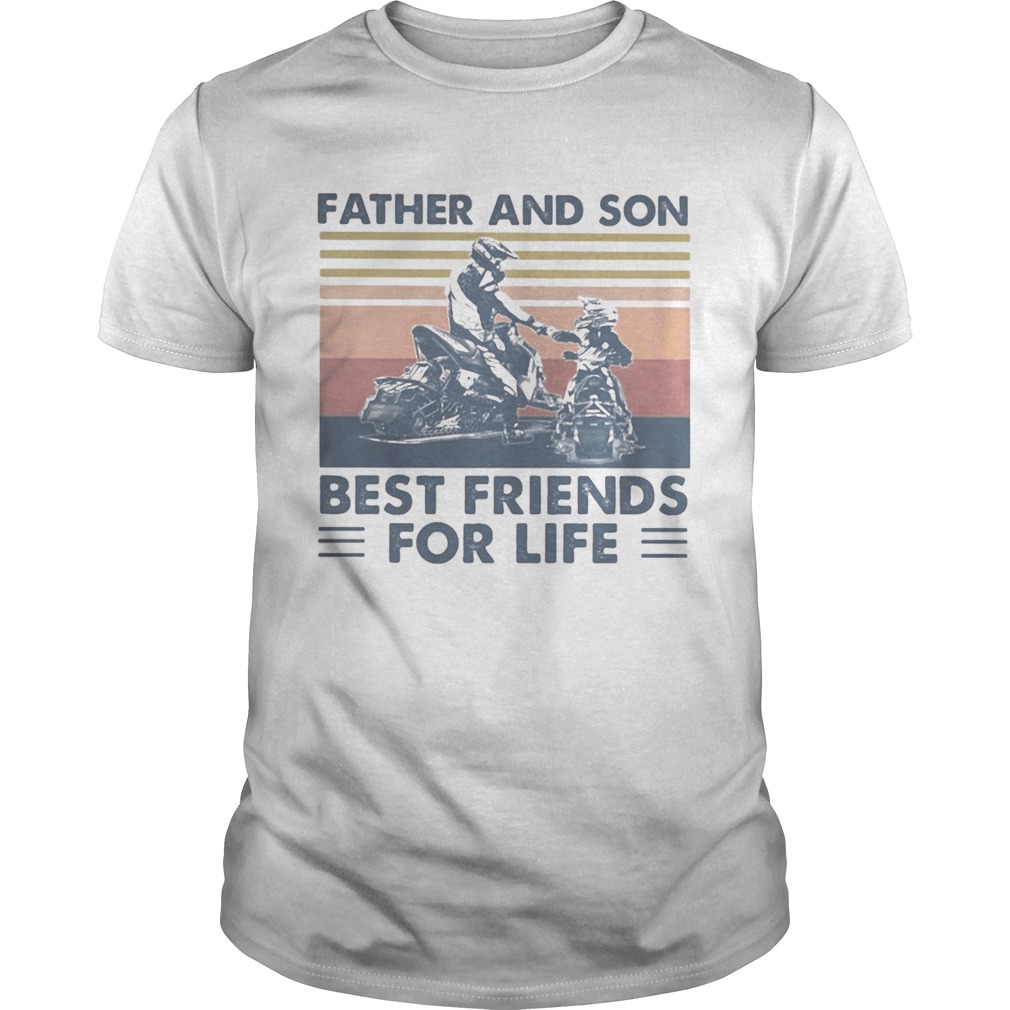 Snowmobile Father and son best friends for life vintage retro shirt