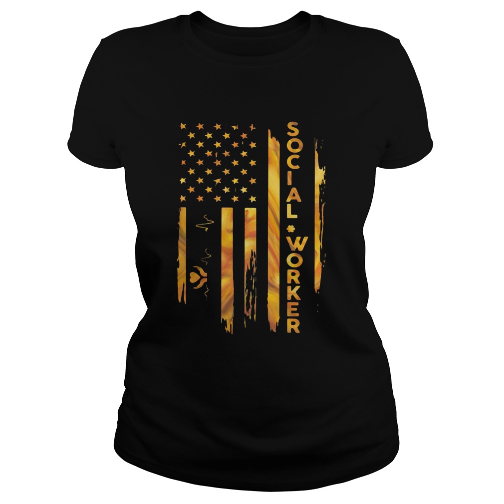 Social Worker American Flag Classic Ladies