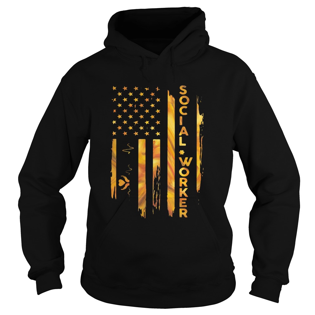 Social Worker American Flag Hoodie