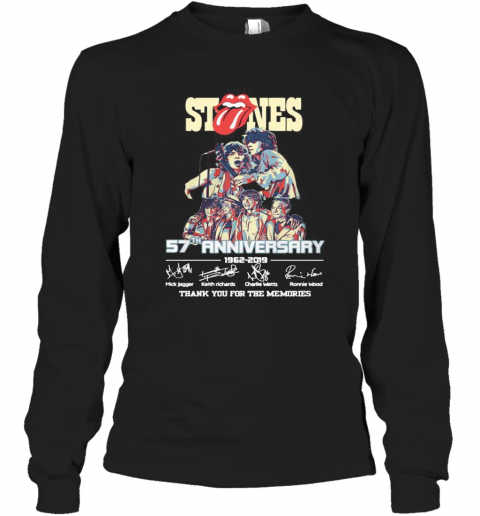 Stones 57Th Anniversary 1962 2019 Thank You For The Memories Signatures T-Shirt Long Sleeved T-shirt 