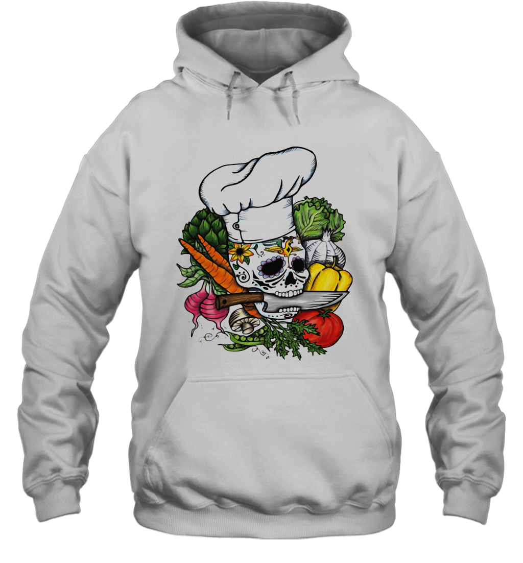 Sugar Skull Chef Vegetables T-Shirt Unisex Hoodie