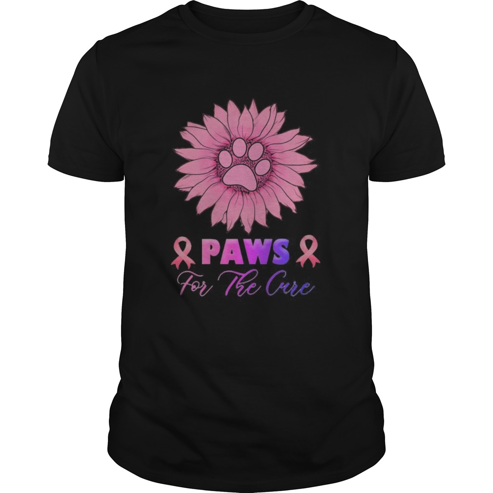 Sunflower Paws for the cure Breast Cancer Awareness shirt