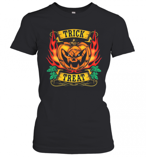 TRICK TREAT PUMPKIN BEAST HALLOWEEN T-Shirt Classic Women's T-shirt