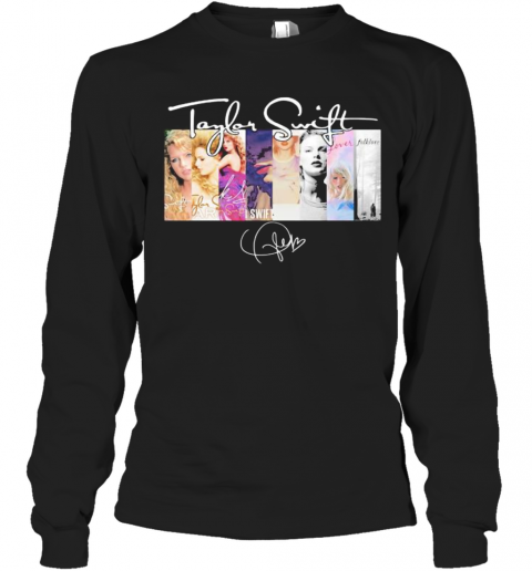 Taylor Swift Albums Signatures T-Shirt Long Sleeved T-shirt 