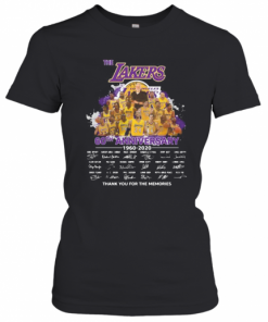 The Los Angles Lakers 60Th Anniversary 1960 2020 Thank You For The Memories Signatures T-Shirt Classic Women's T-shirt