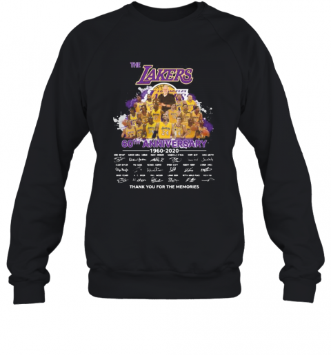 The Los Angles Lakers 60Th Anniversary 1960 2020 Thank You For The Memories Signatures T-Shirt Unisex Sweatshirt