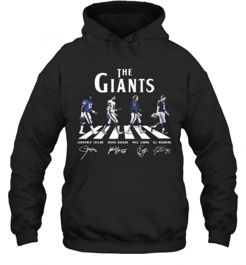 The New York Giants Football Team Crossing The Line Players Signatures T-Shirt Unisex Hoodie