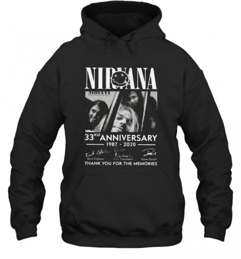The Nirvana 33Rd Anniversary 1987 2020 Thank You For The Memories Signatures T-Shirt Unisex Hoodie