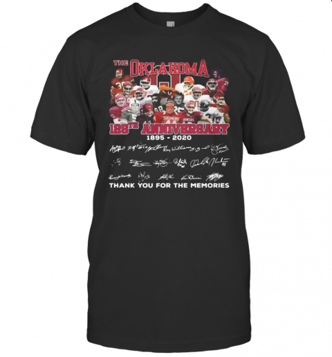 The Oklahoma Sooners 125Th Anniversary 1895 2020 Thank You For The Memories Signatures T-Shirt