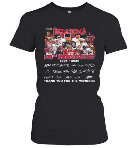 The Oklahoma Sooners 125Th Anniversary 1895 2020 Thank You For The Memories Signatures T-Shirt Classic Women's T-shirt