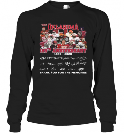The Oklahoma Sooners 125Th Anniversary 1895 2020 Thank You For The Memories Signatures T-Shirt Long Sleeved T-shirt 