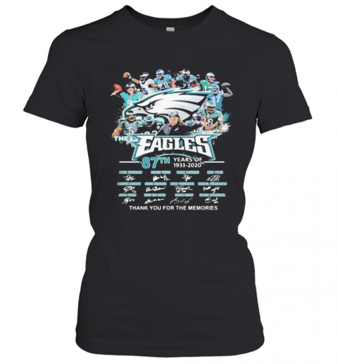 The Philadelphia Eagles 87Th Years Of 1933 2020 Thank You For The Memories Signatures T-Shirt Classic Women's T-shirt