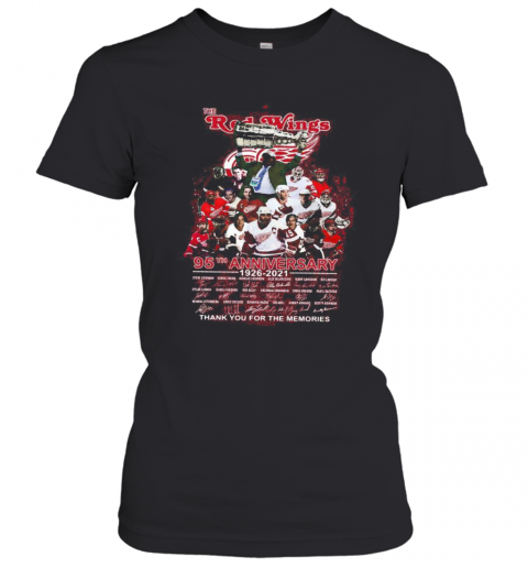 The Red Wings 95Th Anniversary 1926 2020 Thank You For The Memories Signatures T-Shirt Classic Women's T-shirt