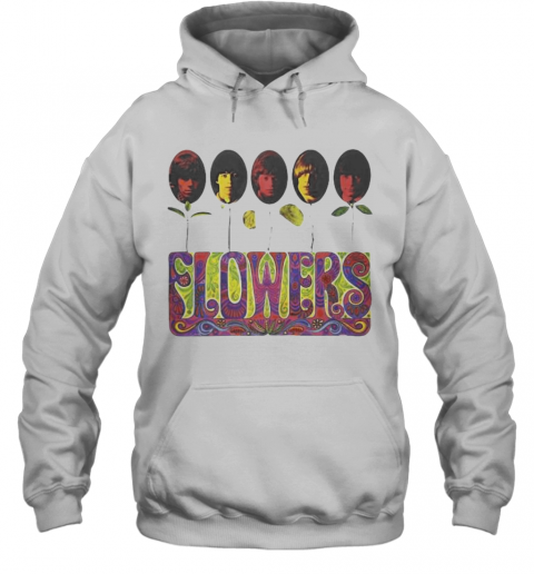 The Rolling Stones Band Members Flowers T-Shirt Unisex Hoodie