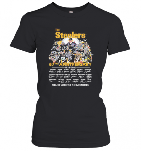 The Steelers 87Th Anniversary 1933 2020 Thank You For The Memories Signatures T-Shirt Classic Women's T-shirt