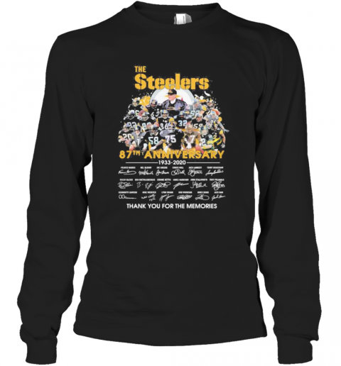 The Steelers 87Th Anniversary 1933 2020 Thank You For The Memories Signatures T-Shirt Long Sleeved T-shirt 