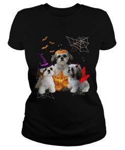 Three ShihTzus Dogs Halloween  Classic Ladies