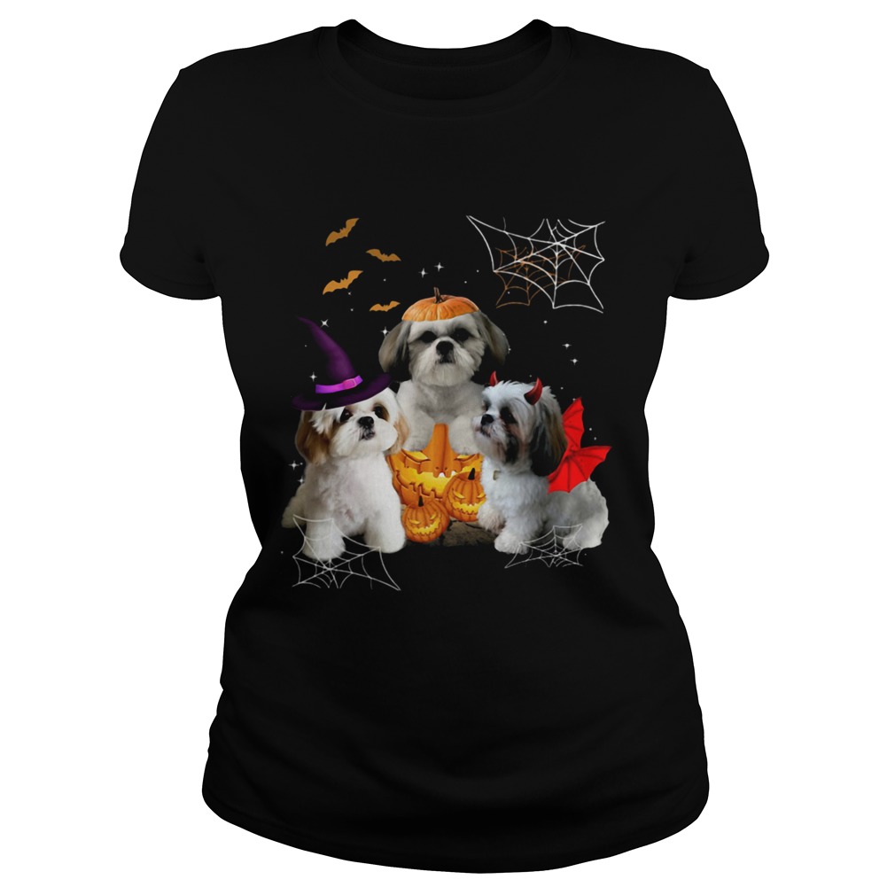 Three ShihTzus Dogs Halloween Classic Ladies