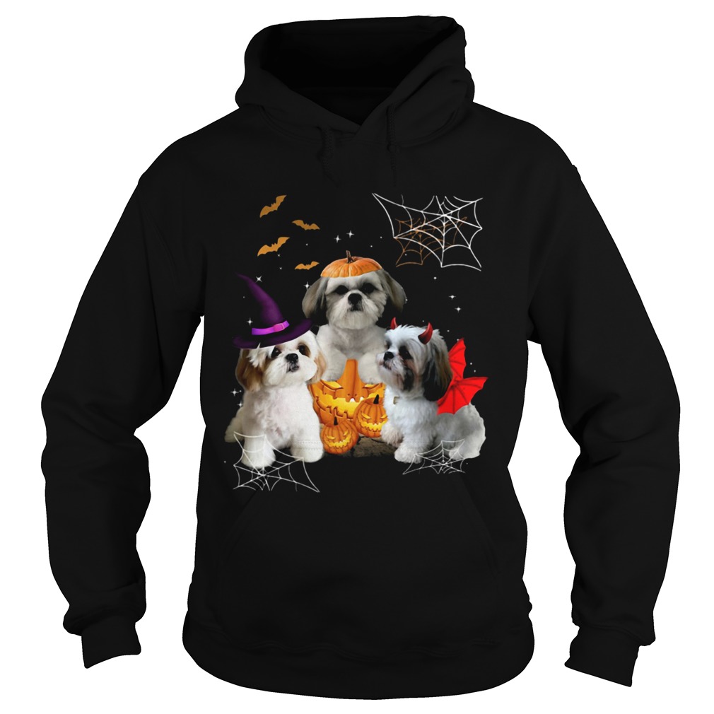 Three ShihTzus Dogs Halloween Hoodie