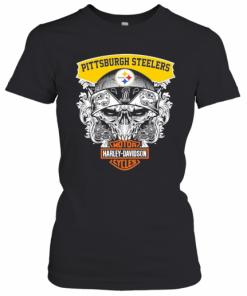 Top Skull Motor Harley David Son Pittsburgh Steelers T-Shirt Classic Women's T-shirt