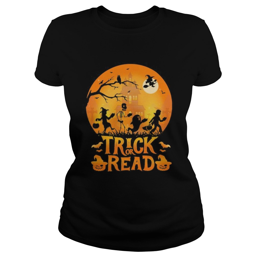 Trick Or Read Witch And Ghost Halloween Copy Classic Ladies