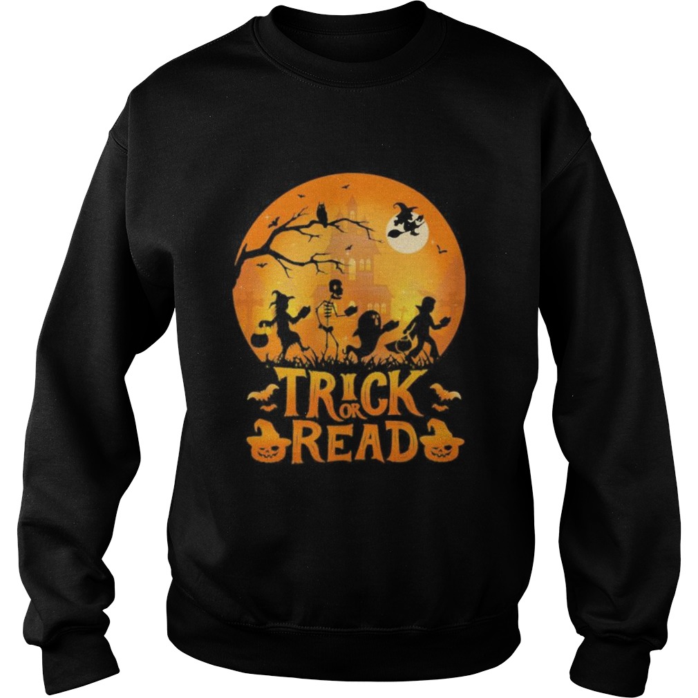 Trick Or Read Witch And Ghost Halloween Copy Sweatshirt